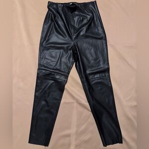 Zara Men's Sleek Black Faux Leather Pants